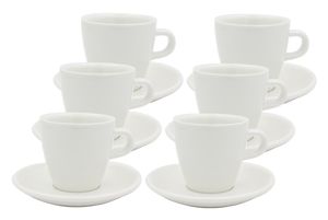ACME & CO 6 X CUPS & SAUCERS TULIP WHITE