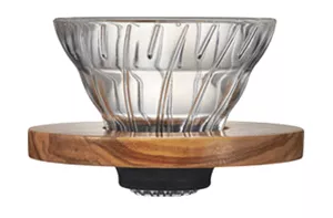 HARIO V60 COFFEE DRIPPER N°1 GLASS/OLIVE WOOD