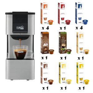 PACK CAFFITALY CAPSULE MACHINE IRIS SILVER + 150 CAPSULES OF YOUR CHOICE
