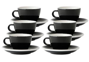 ACME & CO 6 X CUPS & SAUCERS FLAT WHITE PENGUIN